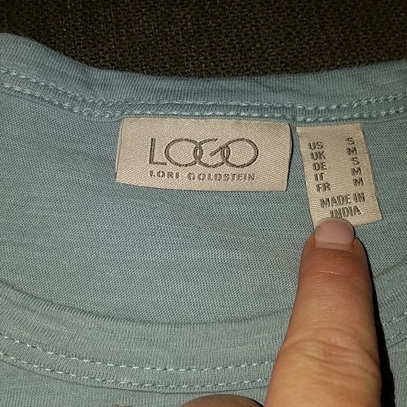 LOGO light blue hi/low top with ruffled bottom - Picture 2 of 4